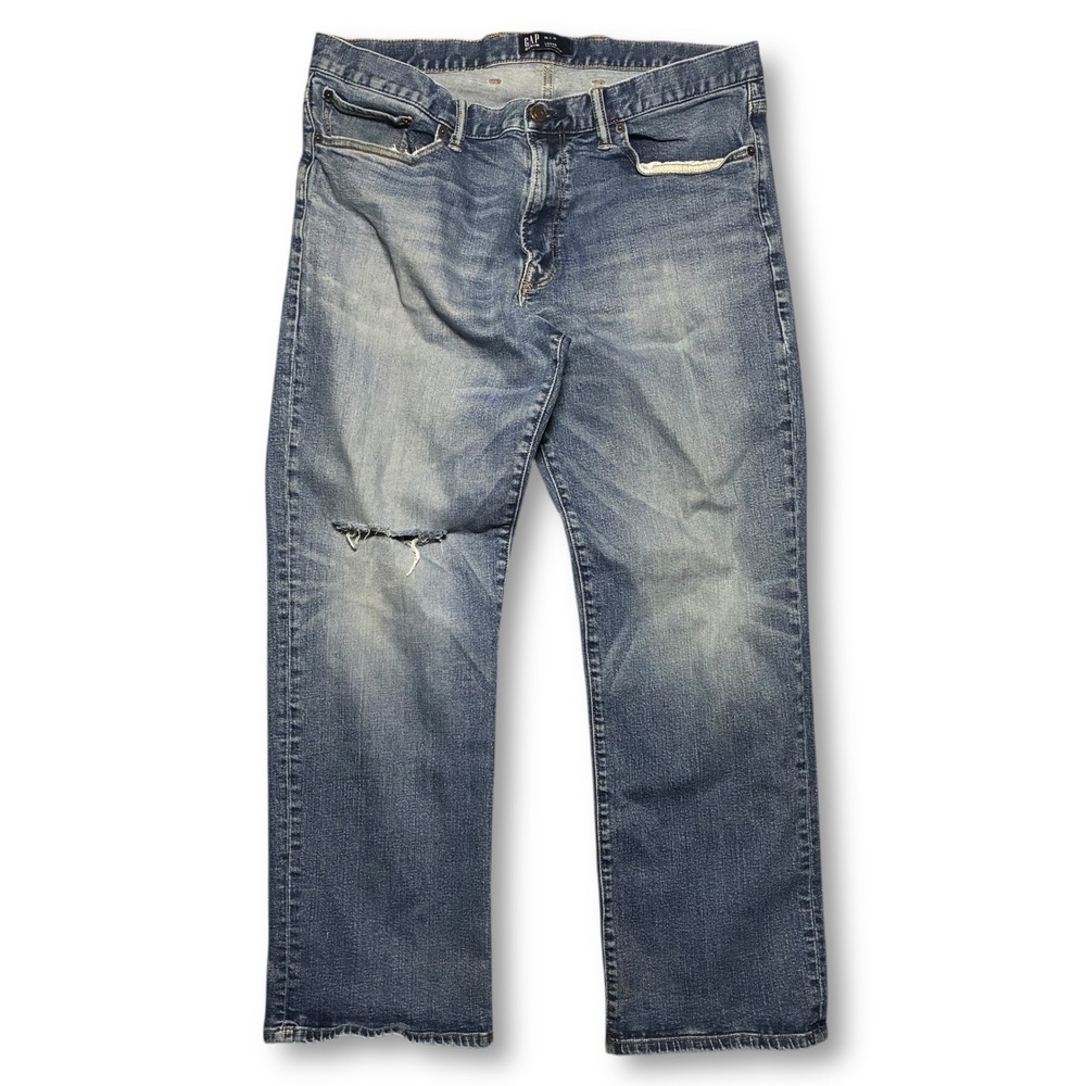 GAP Loose Fit Jeans Blue Denim‎ Distressed Ripped Men's 38 x 32